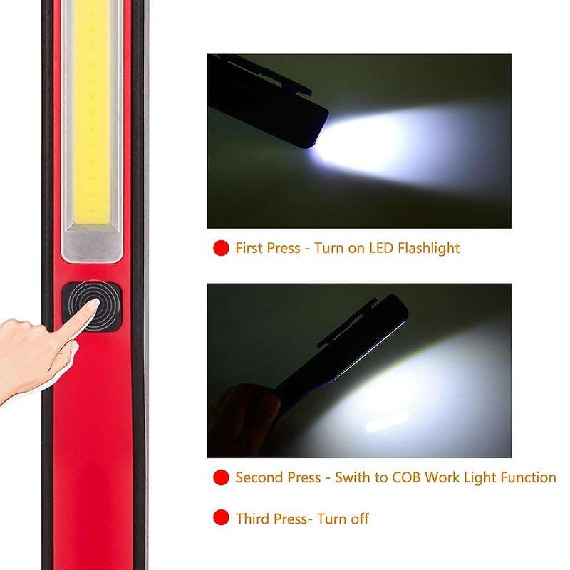 2-In-1 Rechargeable Led Cob Camping Work Inspection Lamp Hand-Held Lamp Magnetic Rechargeable Lighti