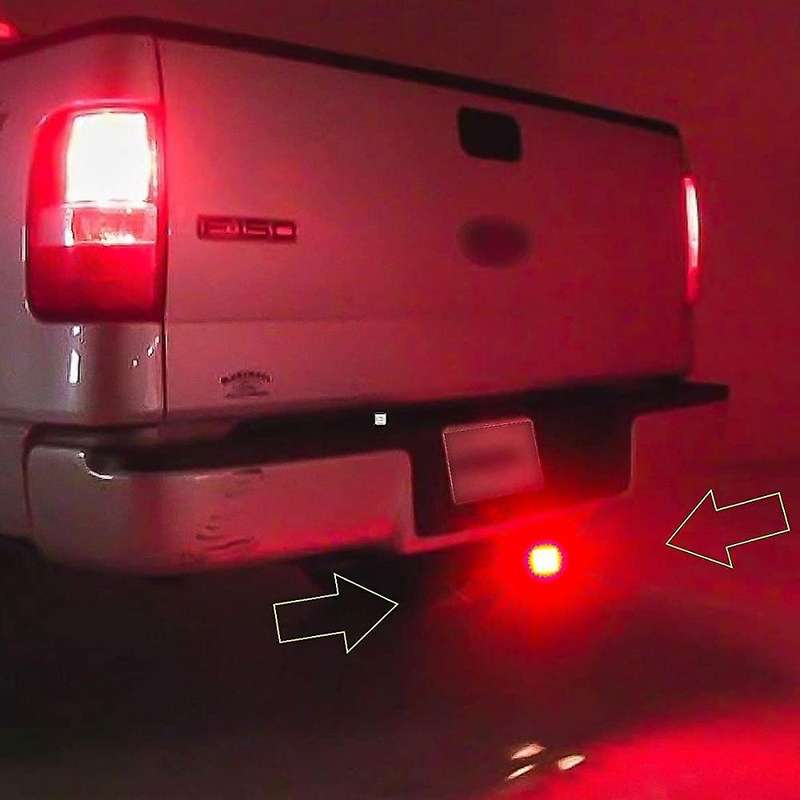 2Inch Smoked 15-LED Brake Light DRL Trailer Hitch Cover Fit Towing & Hauling with Pin 12V