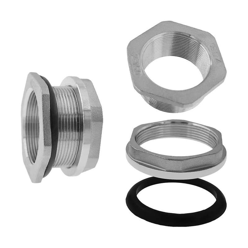 2inch Water Tank Connector Sus304 Stainless Steel Thru-bulk Fitting,water Pipe Connector,for Rain B