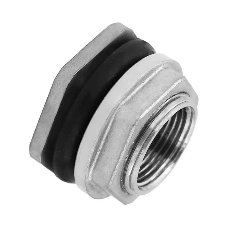2inch Water Tank Connector Sus304 Stainless Steel Thru-bulk Fitting,water Pipe Connector,for Rain B