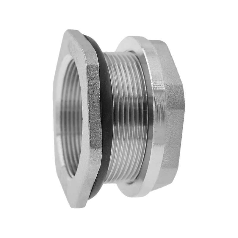 2inch Water Tank Connector Sus304 Stainless Steel Thru-bulk Fitting,water Pipe Connector,for Rain B