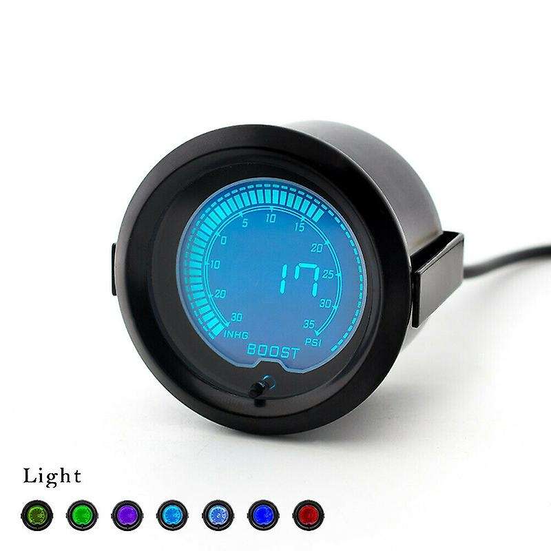 2inch 52mm Universal Car Boost Gauge LCD 7 Colors Psi Turbo Boost Gauge Meter