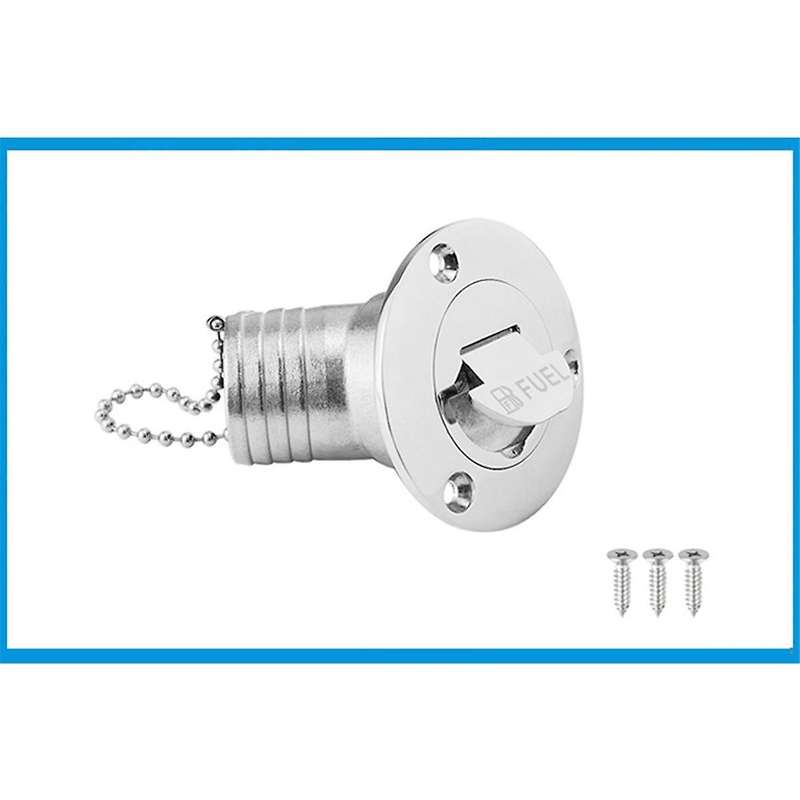 2inch Boat Fuel / Water Deck Filler Angled Fill 316 Marine Grade Stainless Steel Keyless Cap Boat Ac