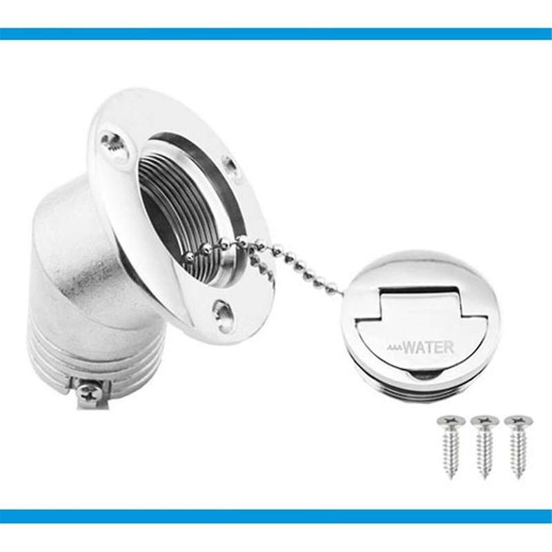 2inch Boat Fuel / Water Deck Filler Angled Fill 316 Marine Grade Stainless Steel Keyless Cap Boat Ac