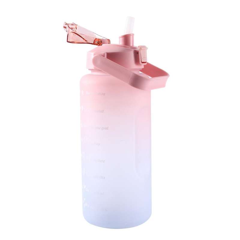 2l Capacity Sports Water Cup, Water Cup with Straw and Handle,water Cup with Time Stamp