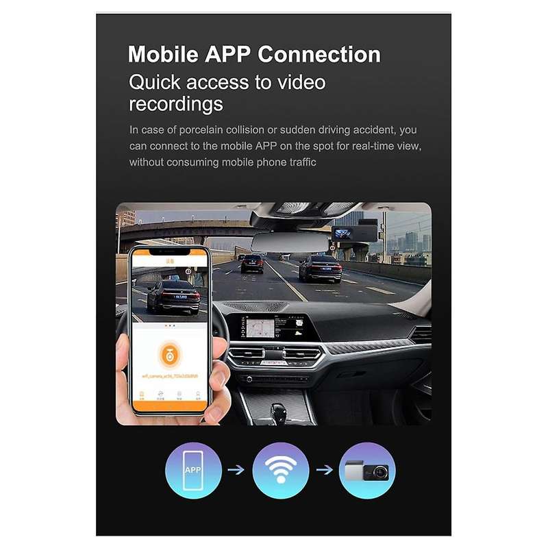 2K Dash Cam Front and Rear Dual Camera Car DVR Night Vision Dash Camera Recorder 24H Parking Monitor