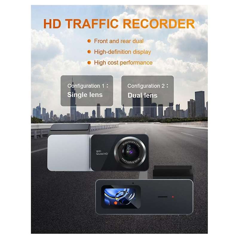 2K Dash Cam Front and Rear Dual Camera Car DVR Night Vision Dash Camera Recorder 24H Parking Monitor