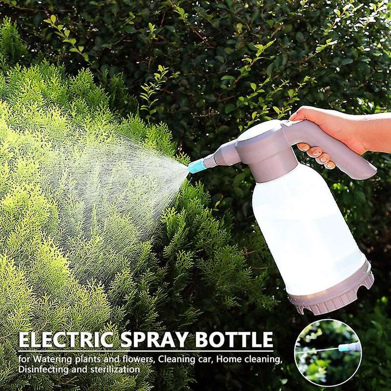 2L Electric Automatic High-Pressure Garden Water Bottle 360 Degree Battery Sprayer Watering Hose USB