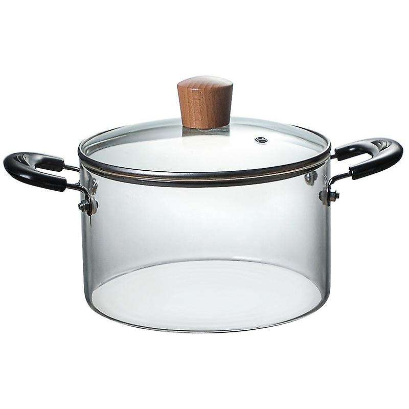 2L Soup Pot Health Pot Kitchen Fire Explosion Proof Transparent Glass Pot Double Handle High Borosil