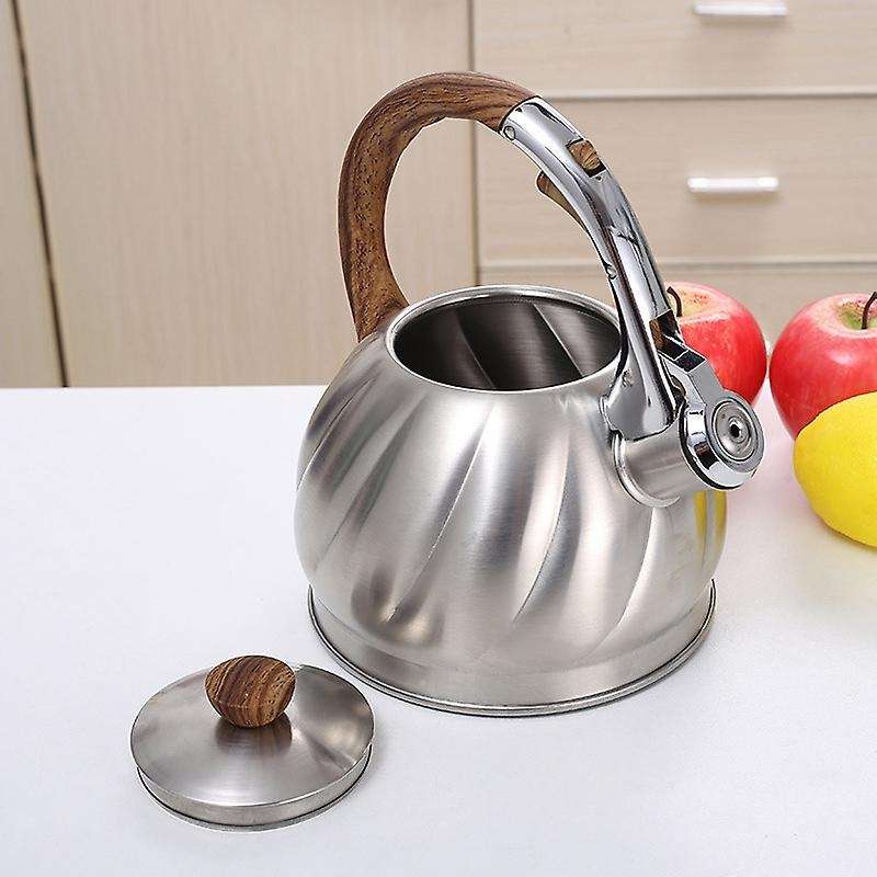 2L Stainless Steel Whistle Teapot Gas Stove Induction Cooker with Whistle Water Coffee Pot with Heat