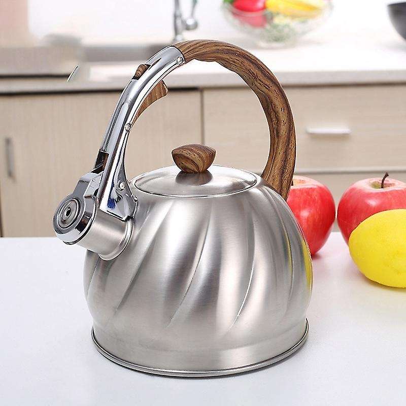 2L Stainless Steel Whistle Teapot Gas Stove Induction Cooker with Whistle Water Coffee Pot with Heat