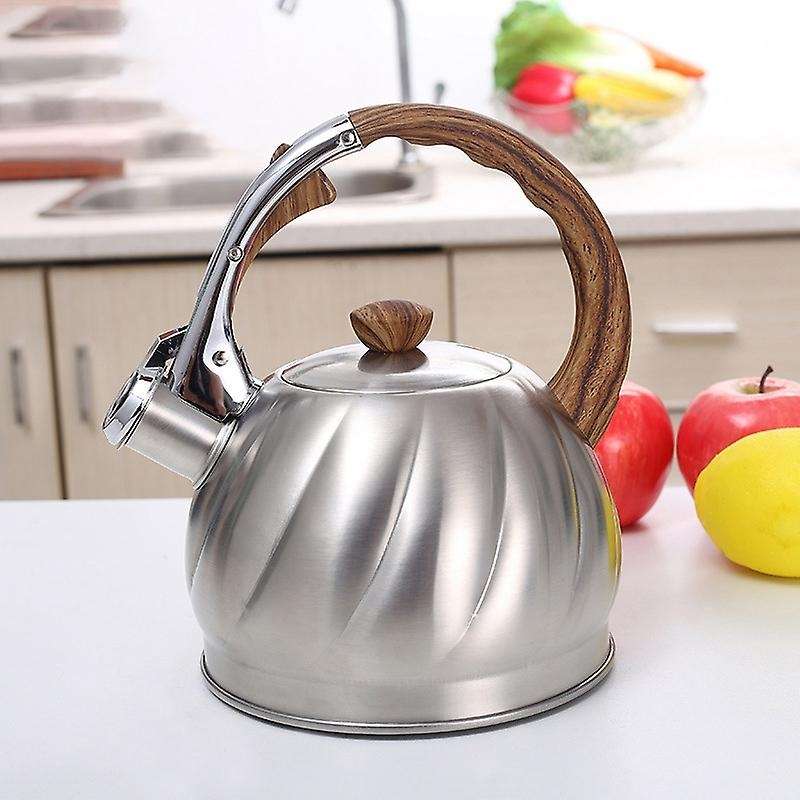 2L Stainless Steel Whistle Teapot Gas Stove Induction Cooker with Whistle Water Coffee Pot with Heat