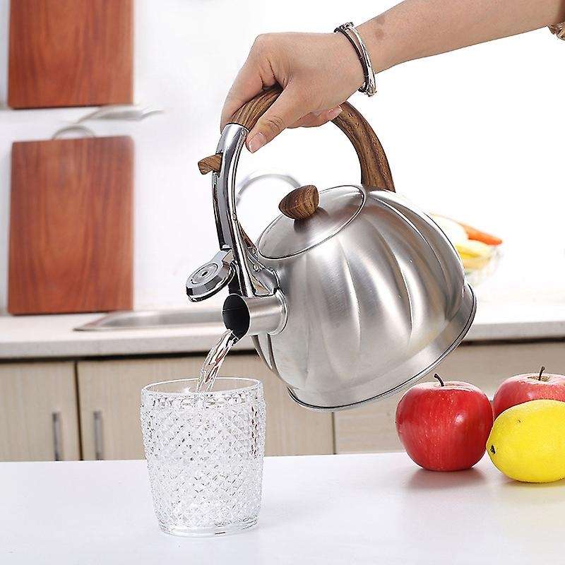 2L Stainless Steel Whistle Teapot Gas Stove Induction Cooker with Whistle Water Coffee Pot with Heat