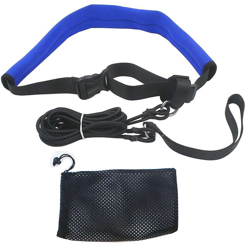2M Pool Adjustable Swimming Training Elastic Belt Resistance Set Swimming Pool Accessories,Blue