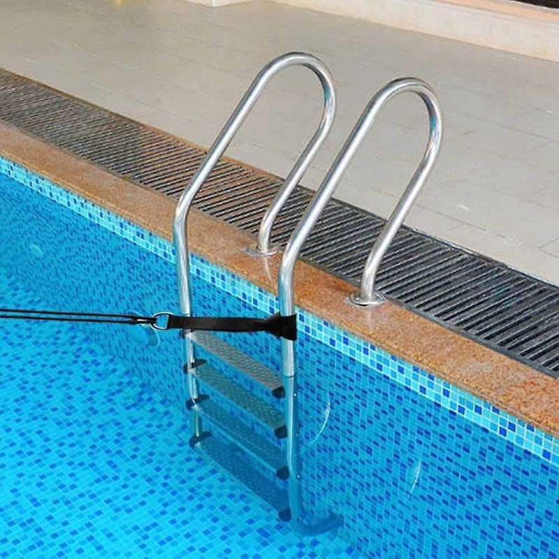 2M Pool Adjustable Swimming Training Elastic Belt Resistance Set Swimming Pool Accessories,Blue
