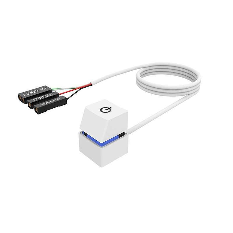 2M Portable LED Lights Computer Desktop Switch PC External Start On/Off Button Extension Cable, Blue