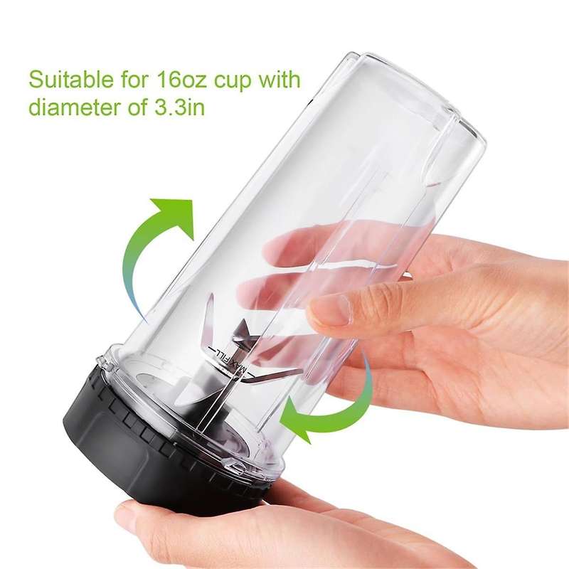 2-Pack 16Oz Blender Replacement Cups with Sip Lids, Compatible for Blender BL770 BL780 BL660
