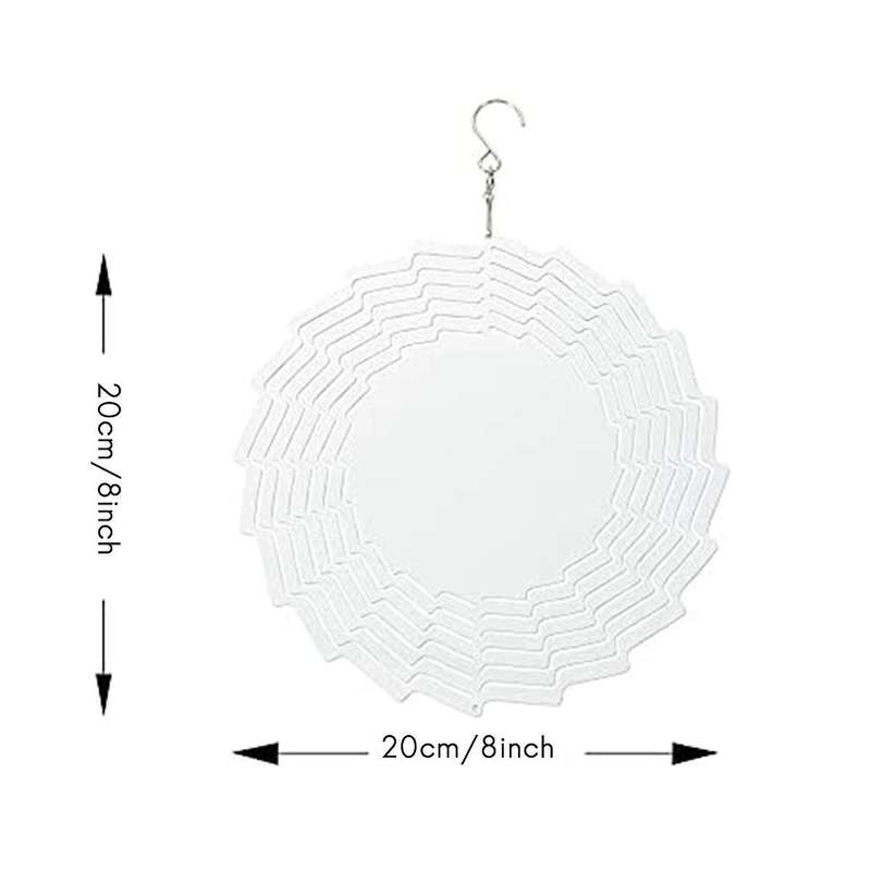 2Pack 8 Inch Sublimation Wind Spinner Blanks 3D Wind Spinners Hanging Wind Spinners for Outdoor Dec