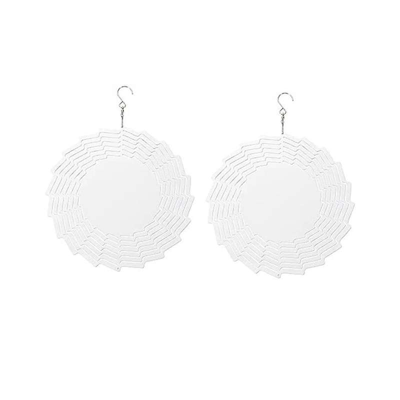 2Pack 8 Inch Sublimation Wind Spinner Blanks 3D Wind Spinners Hanging Wind Spinners for Outdoor Dec