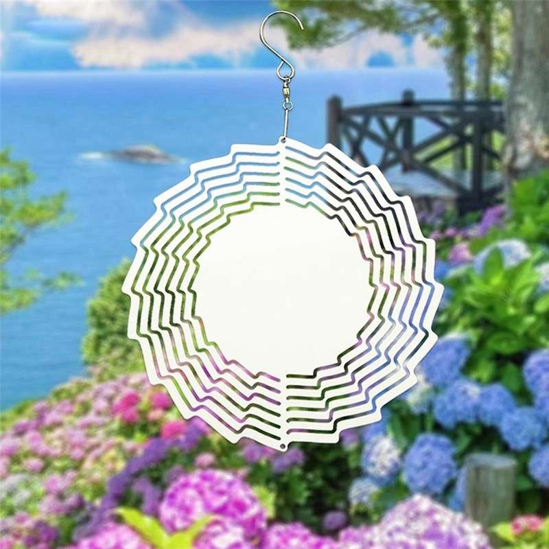 2Pack 8 Inch Sublimation Wind Spinner Blanks 3D Wind Spinners Hanging Wind Spinners for Outdoor Dec