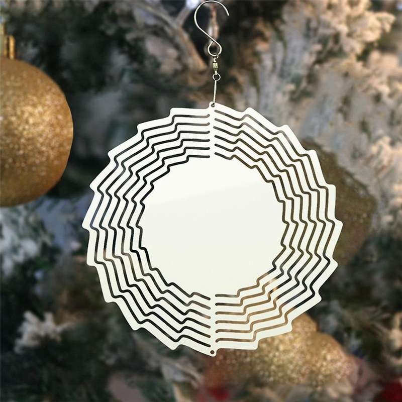 2Pack 8 Inch Sublimation Wind Spinner Blanks 3D Wind Spinners Hanging Wind Spinners for Outdoor Dec