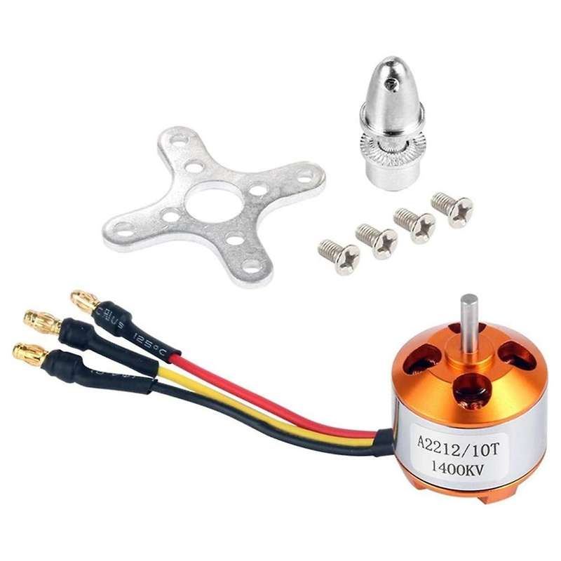 2Pack 2212 1400Kv/2200Kv Brushless Outrunner Motor with Mount 10T/6T+30A ESC for Rc Aircraft Quadcop