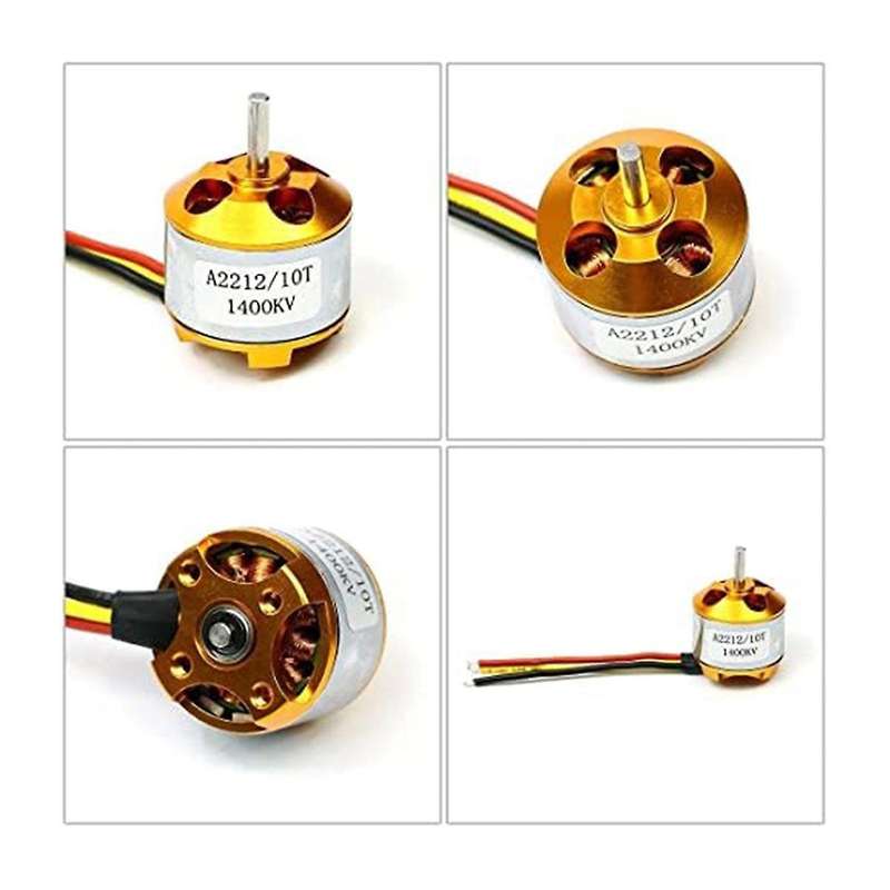 2Pack 2212 1400Kv/2200Kv Brushless Outrunner Motor with Mount 10T/6T+30A XT60 ESC for Rc Aircraft Qu