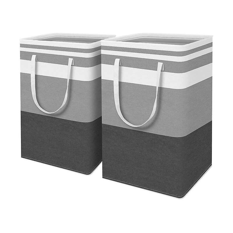 2-pack Collapsible Tall Clothes Hamper with Extended Handles for Clothes Toys In The Dorm and Famil