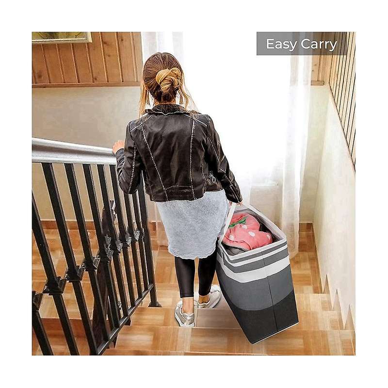 2-pack Collapsible Tall Clothes Hamper with Extended Handles for Clothes Toys In The Dorm and Famil