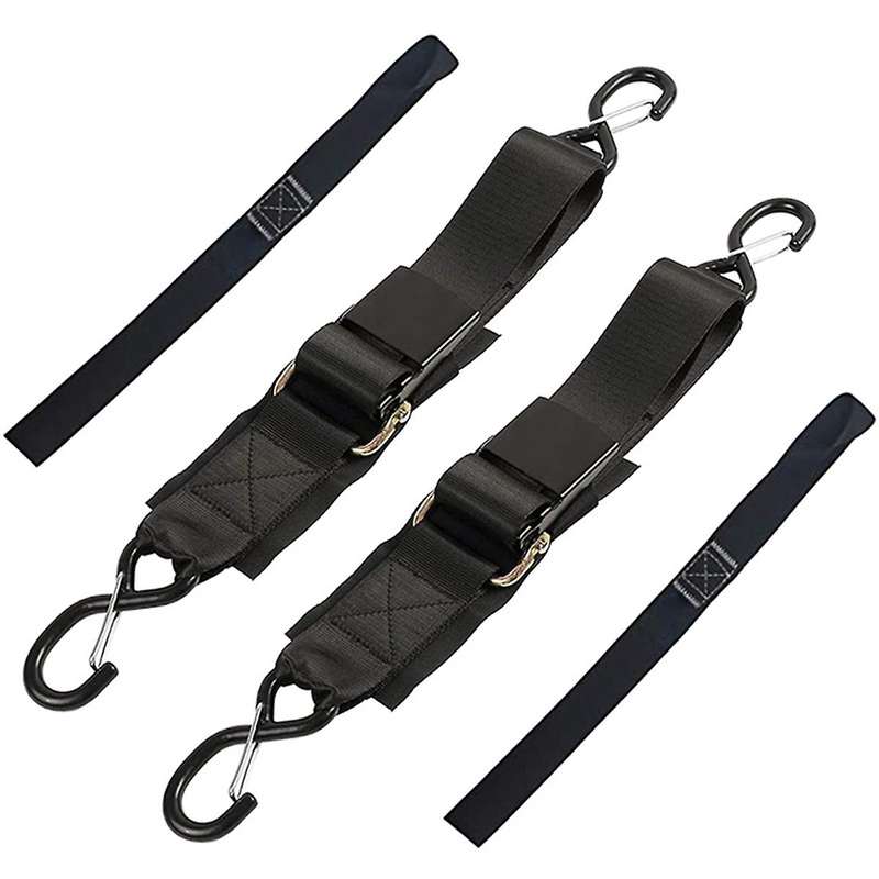 2-Pack Boat Trailer Transom Tie-Down Straps,2in x 4Ft Adjustable Transom Straps with Quick Release B