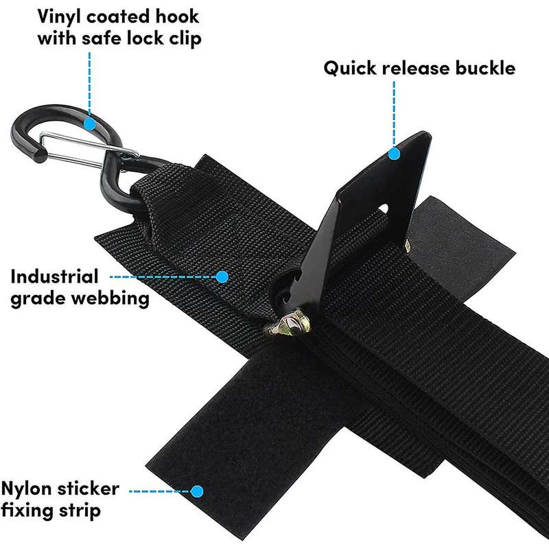 2-Pack Boat Trailer Transom Tie-Down Straps,2in x 4Ft Adjustable Transom Straps with Quick Release B