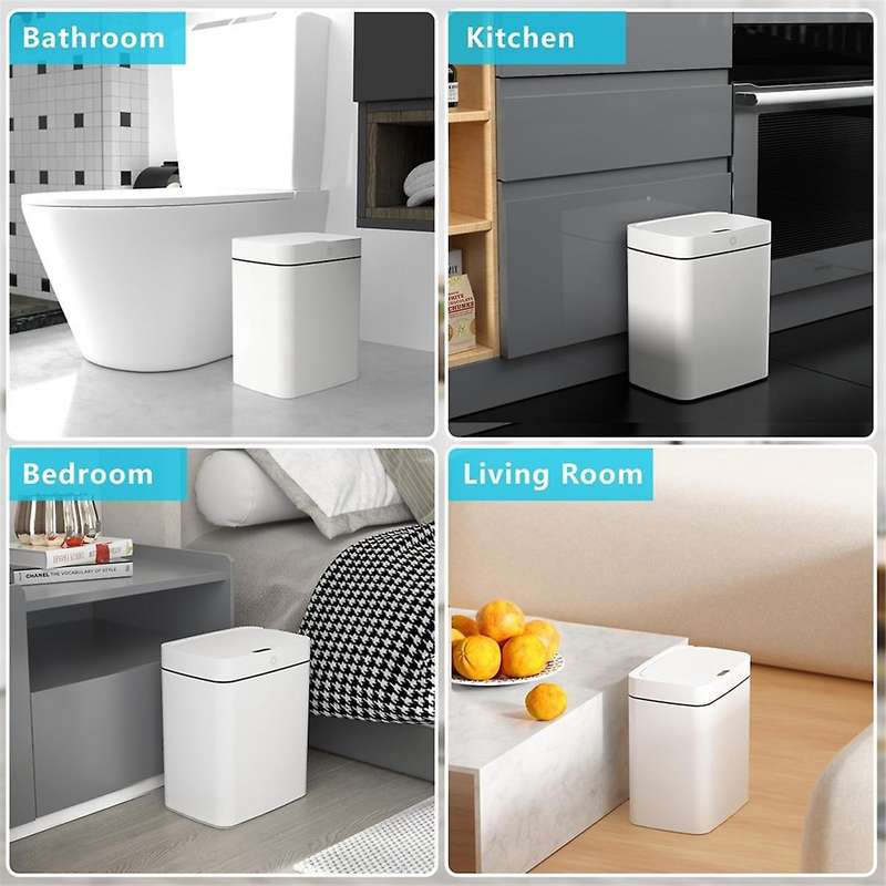2pack Bathroom Trash Can with Lid, Smart Automatic Touchless Garbage Can, Slim Motion Sensor Waterpr