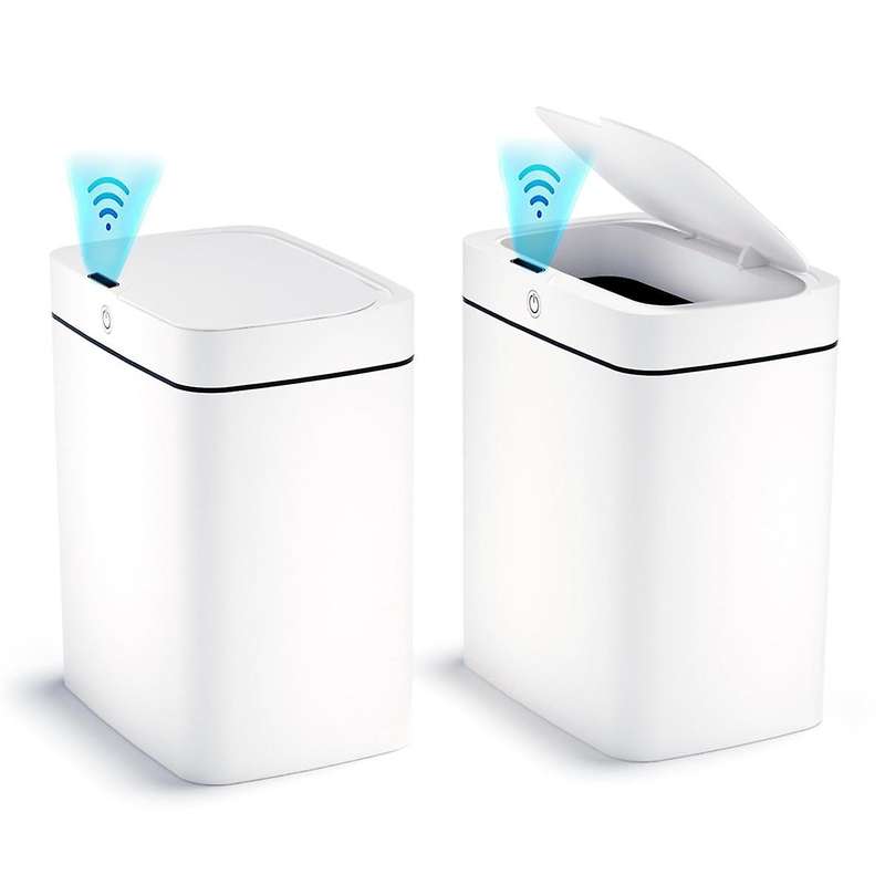 2pack Bathroom Trash Can with Lid, Smart Automatic Touchless Garbage Can, Slim Motion Sensor Waterpr