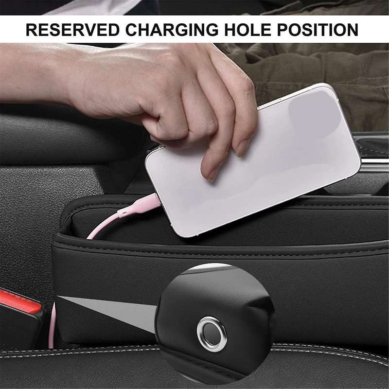 2pack Car Seat Space Filler, Leather ,universal Fit Car Seat Storage Box, Adjustable Seat Space Fil