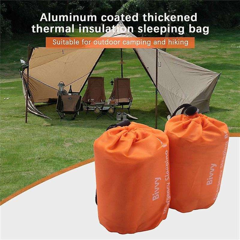 2-Pack Emergency Sleeping Bag Thermal Waterproof Survival Blanket for Outdoor Camping Hiking