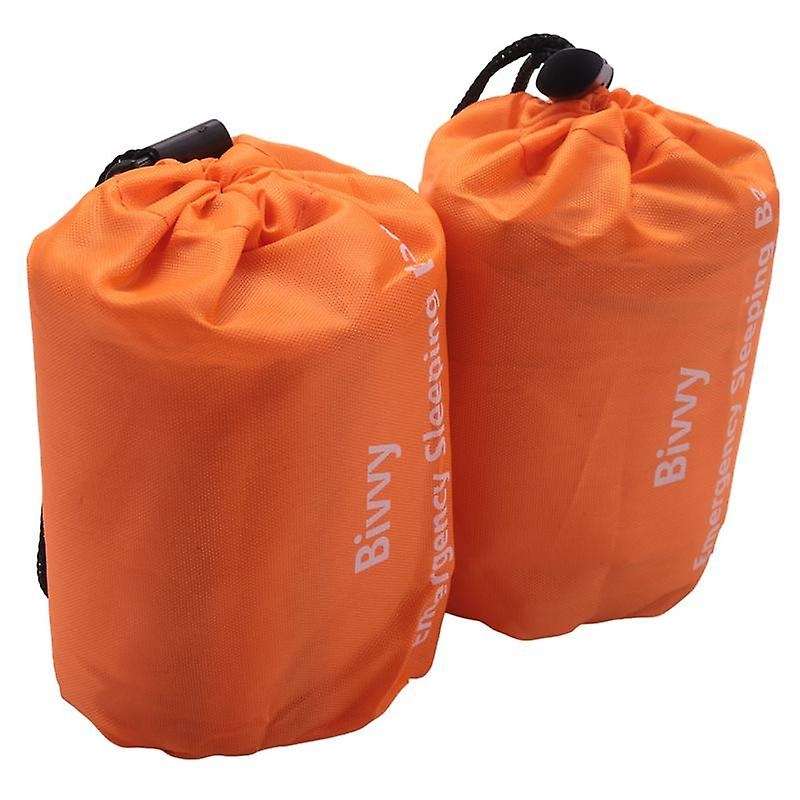 2-Pack Emergency Sleeping Bag Thermal Waterproof Survival Blanket for Outdoor Camping Hiking