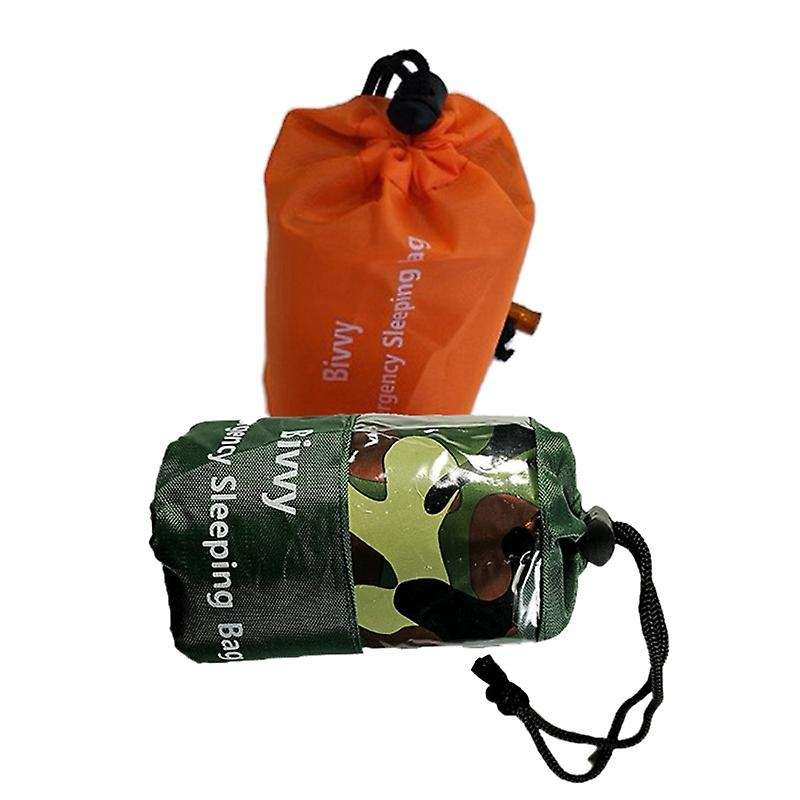 2-Pack Emergency Blanket Thermal Waterproof Survival Sleeping Bag for Outdoor Camping Hiking