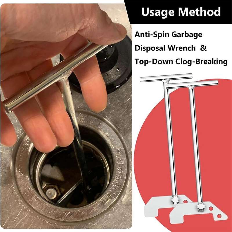2Pack Garbage Disposer Unjamming Wrench for Garbage Disposals, Unclog Kitchen Sink Clogging