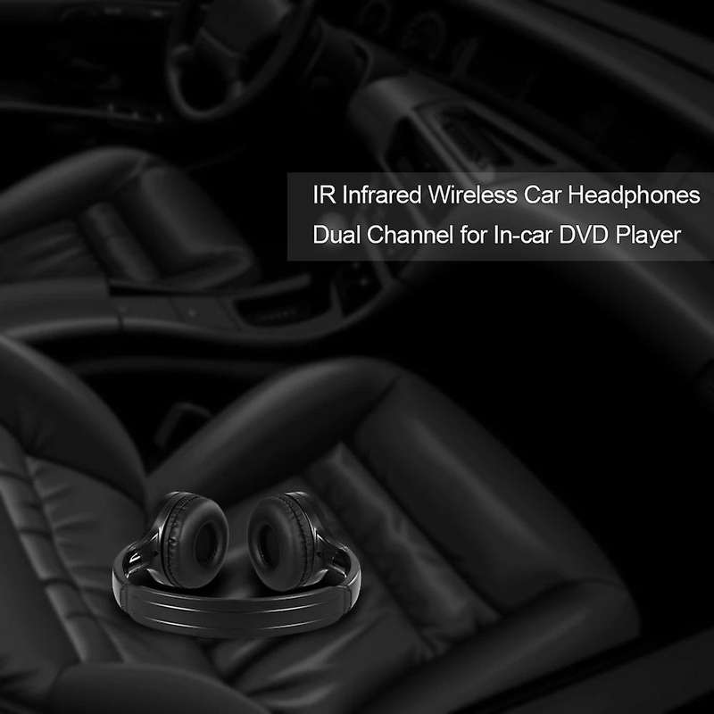 2pack Ir Wireless Headphones for Car Dvd Player Headrest Video,on-ear Infrared Headphones Headset Un