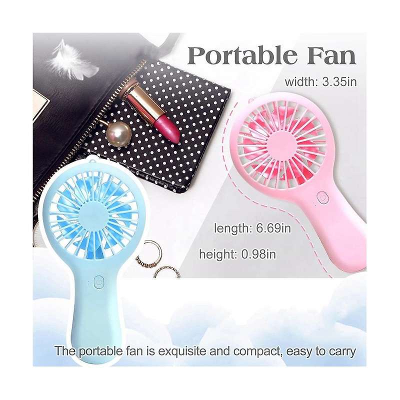 2pack Mini Handheld Portable Fan for Travel, Travel Essentials Hand Fan Rechargeable, Portable Pers