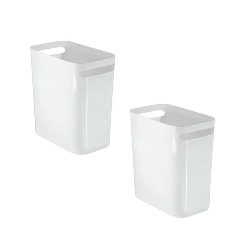 2pack Plastic Trash Can Wastebasket, Classic Garbage Container Recycle Bin for Bathroom, Bedroom, Ki
