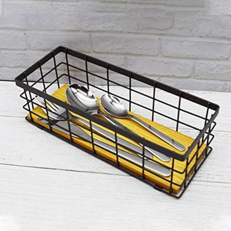 2Pack Metal Storage Basket with Wood Base,Decorative Baskets Storage,Wire Basket for Organizing Sma