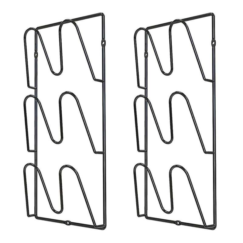 2-pack Pot Lid Holders for Kitchen Cabinet - Wall-mounted Or Door-mounted Lid Organizer Rack