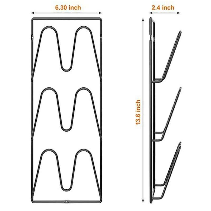 2-pack Pot Lid Holders for Kitchen Cabinet - Wall-mounted Or Door-mounted Lid Organizer Rack
