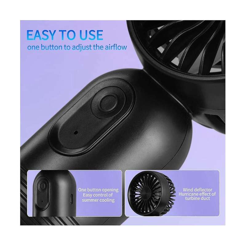 2pack Portable Handheld Mini Fan, Usb Rechargeable Personal Fan with 3 Speeds for Travel/camping/ou