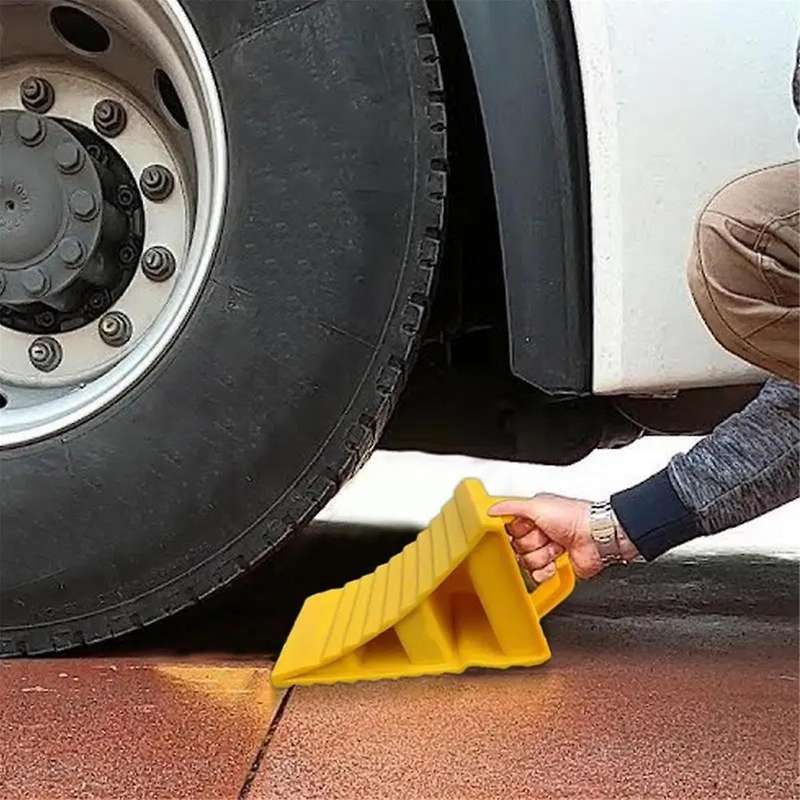 2Pack Portable Wheel Chock with Handles Vehicle Car Truck Wheel Anti-Slip Plastic Base Tire Support