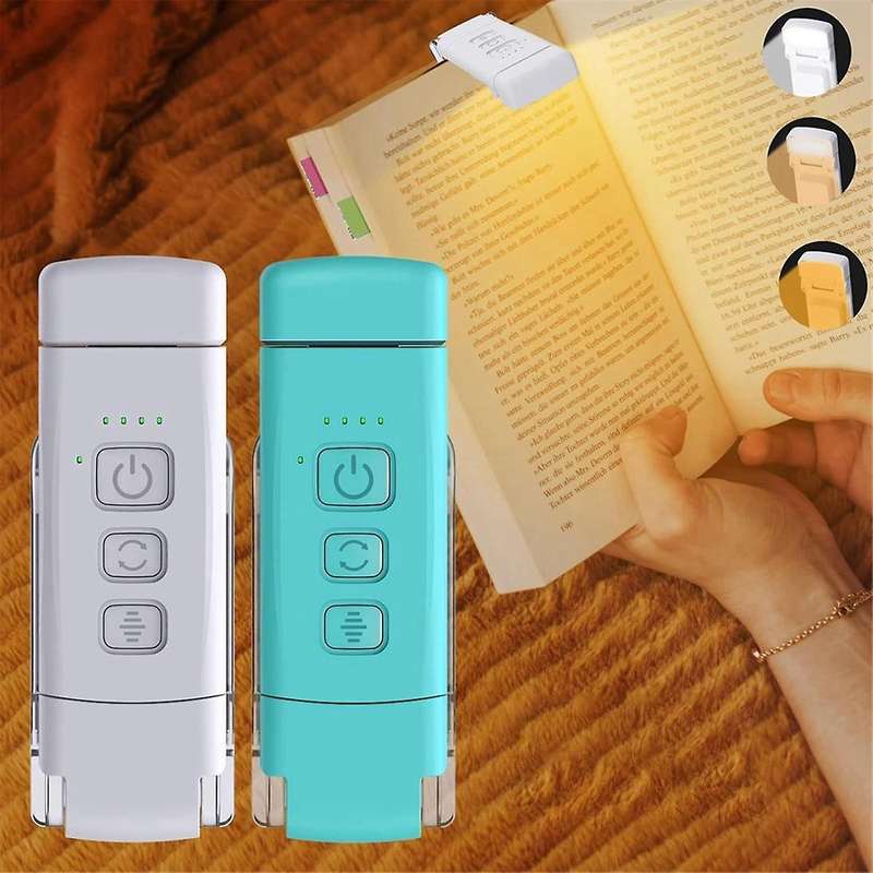 2Pack Reading Light, Portable Rechargeable Book Light with 5 Brightness Adjustable, 30/60-Min Timer