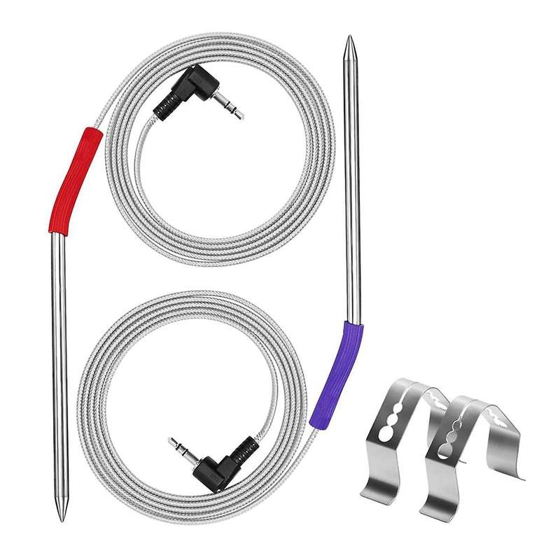 2-Pack Repalcement Meat Probe for Grill and Smoker,Temperature Probe with Probe Clip Accessories