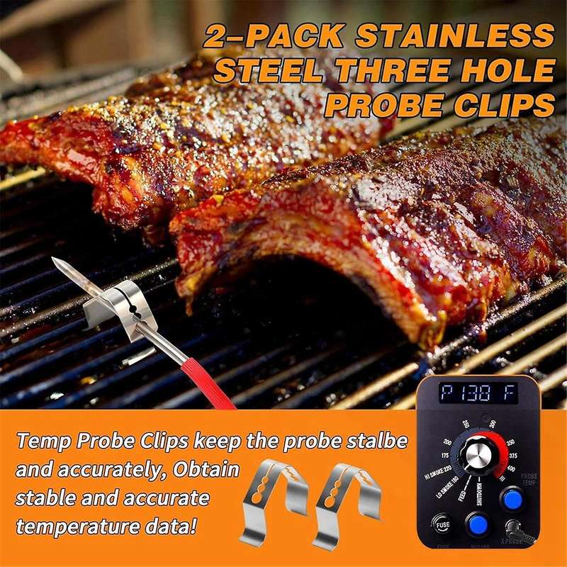 2-Pack Repalcement Meat Probe for Grill and Smoker,Temperature Probe with Probe Clip Accessories