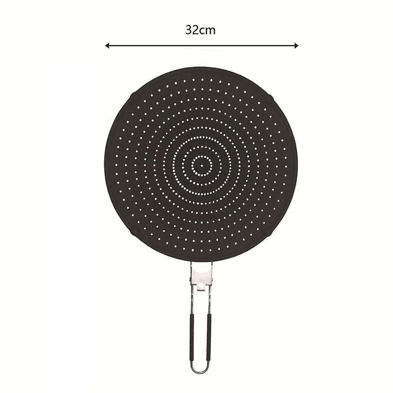 2Pack Silicone Splatter Screen for Frying Pan -12.5Inch Stainless Steel Grease Splatter Guard with F